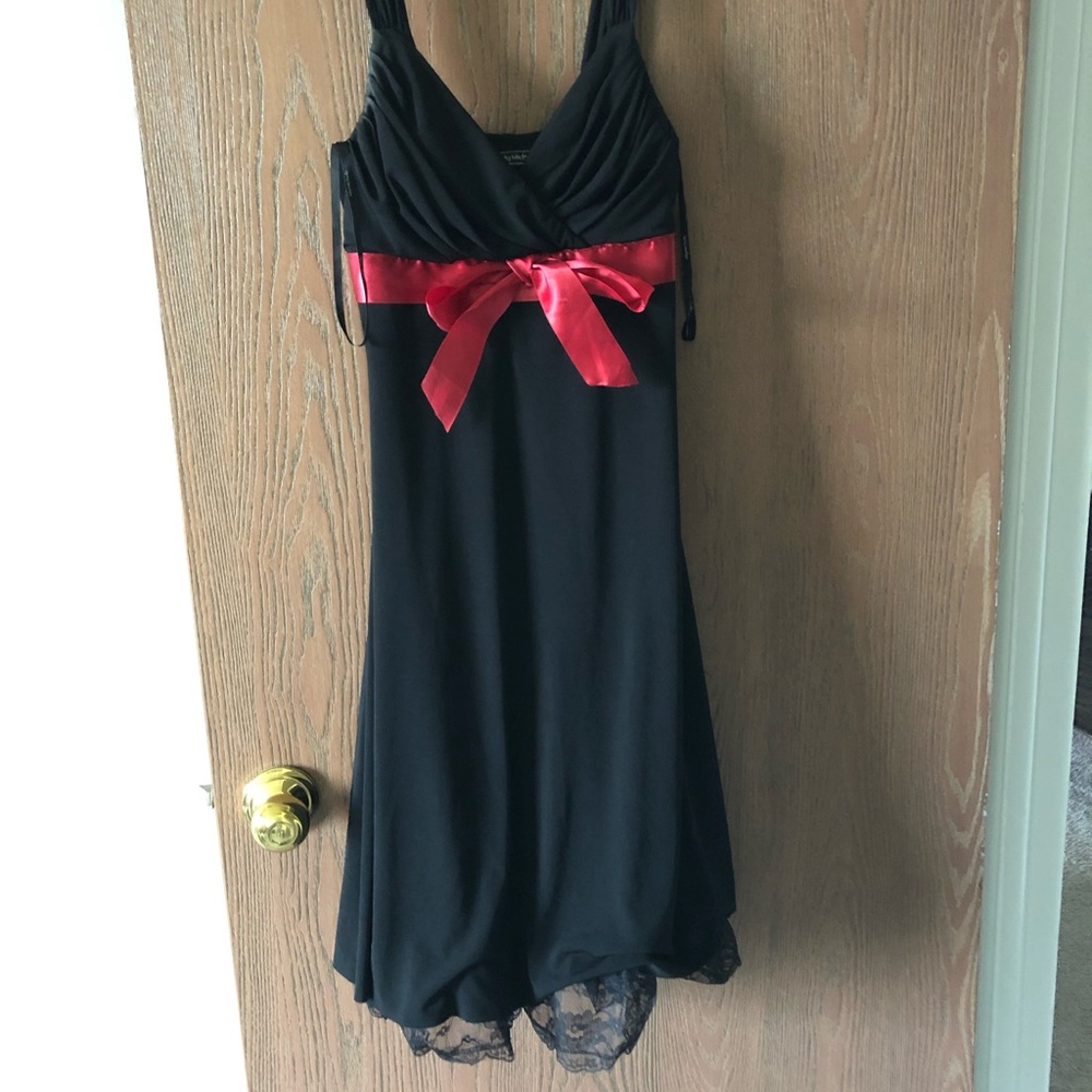 Black and red bow dress